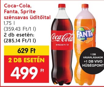 Spar Coca-Cola, Fanta, Sprite szénsavas üdítőital 1,75 l ajánlat