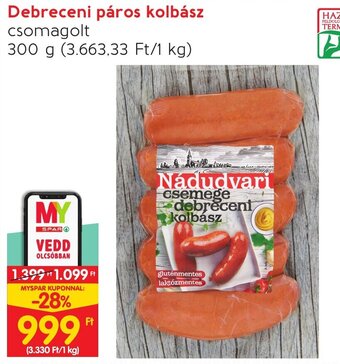 Spar Debreceni páros kolbász 300 g ajánlat