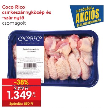 Spar Coco Rico csirkeszárnyközép és -szárnytő 1 kg ajánlat