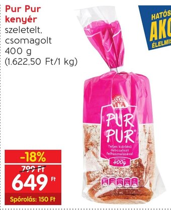 Spar Pur Pur kenyér 400 g ajánlat