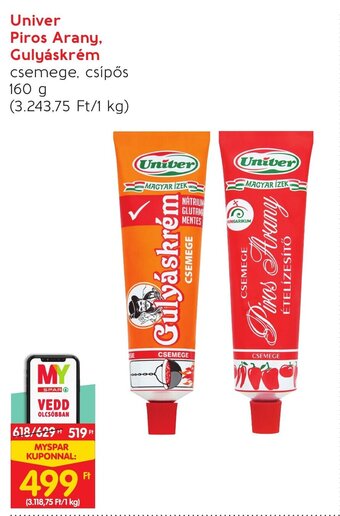 Spar Univer Piros Arany, Gulyáskrém 160 g ajánlat