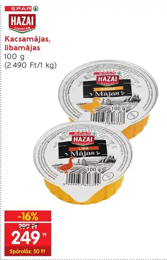 Spar SPAR Kacsamájas, libamájas 100 g ajánlat