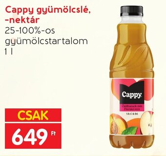 Spar Cappy gyümölcslé, -nektár 1 l ajánlat