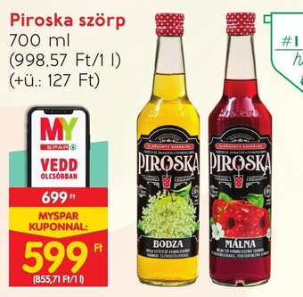 Spar Piroska szörp 700 ml ajánlat
