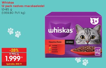 Spar Whiskas 12 pack nedves macskaeledel 12 x 85 g ajánlat