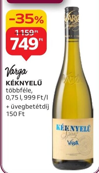 Auchan Varga KÉKNYELŰ 0,75 l ajánlat