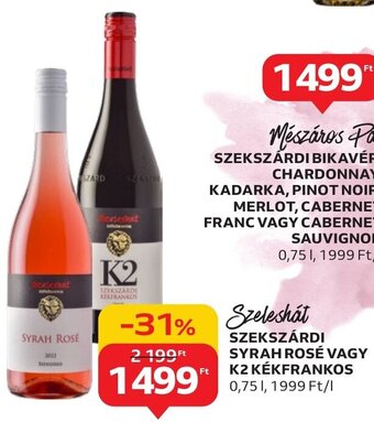 Auchan Szeleshát SZEKSZÁRDI SYRAH ROSÉ stb. 0,75 l ajánlat