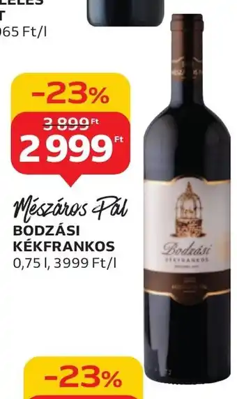 Auchan Mészáros Pal BODZÁSI KÉKFRANKOS 0,75 l ajánlat
