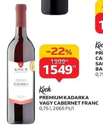 Auchan Koch PREMIUM KADARKA VAGY CABERNET FRANC 0,75 l ajánlat