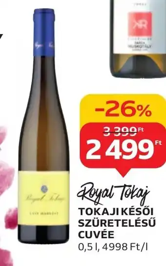 Auchan Royal Tokaj TOKAJI KÉSŐI SZÜRETELÉSŰ CUVÉE 0,5 l ajánlat