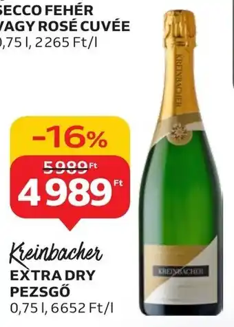Auchan Kreinbacher EXTRA DRY PEZSGŐ 0,75 l ajánlat