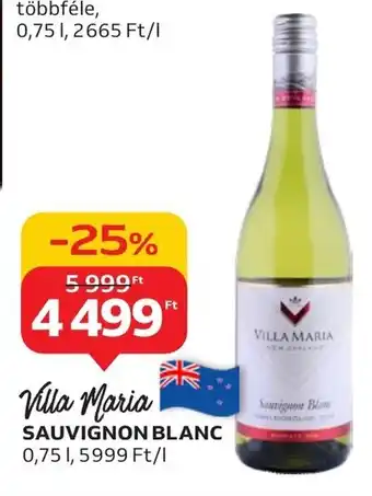 Auchan Villa Maria SAUVIGNON BLANC 0,75 l ajánlat