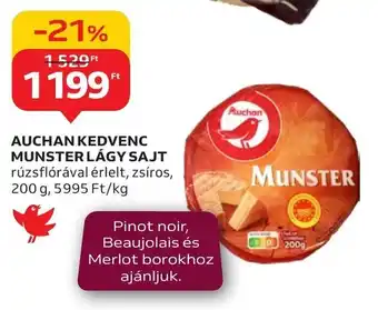 Auchan AUCHAN KEDVENC MUNSTER LÁGY SAJT 200 g ajánlat