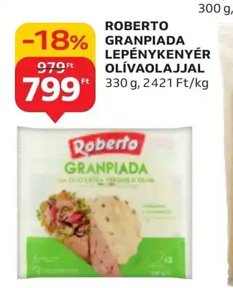 Auchan ROBERTO GRANPIADA LEPÉNYKENYÉR OLÍVAOLAJJAL 330 g ajánlat
