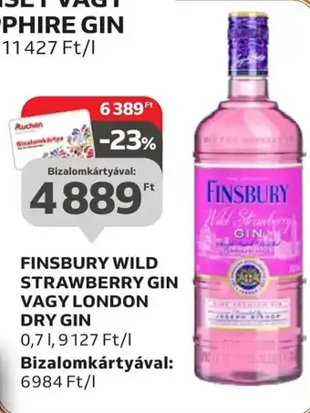 Auchan FINSBURY WILD STRAWBERRY GIN stb. 0,7 l ajánlat