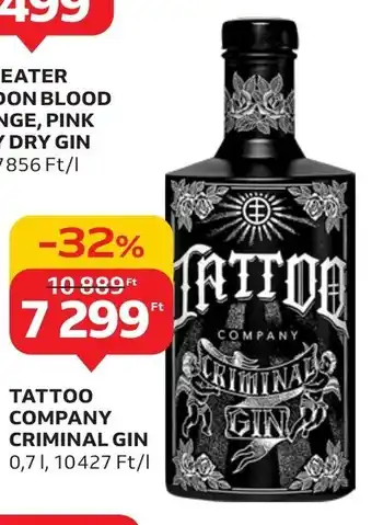 Auchan TATTOO COMPANY CRIMINAL GIN 0,7 l ajánlat