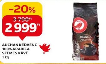 Auchan AUCHAN KEDVENC 100% ARABICA SZEMES KÁVÉ 1 kg ajánlat