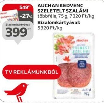 Auchan AUCHAN KEDVENC SZELETELT SZALÁMI 75 g ajánlat