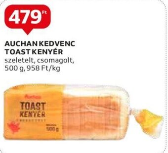 Auchan AUCHAN KEDVENC TOAST KENYÉR 500 g ajánlat