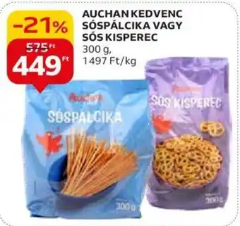 Auchan AUCHAN SÓSPÁLCIKA VAGY SÓS KISPEREC 300 g ajánlat