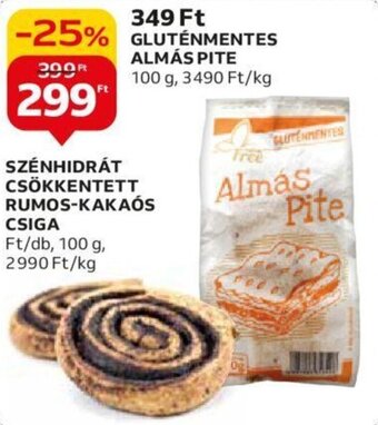 Auchan GLUTÉNMENTES, 100g / SZÉNHIDRÁT CSÖKKENTETT RUMOS-KAKAÓS CSIGA ajánlat