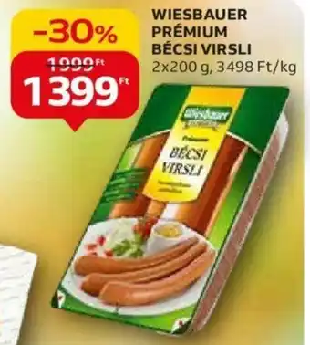 Auchan WIESBAUER PRÉMIUM BÉCSI VIRSLI 2x200g ajánlat