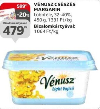Auchan VÉNUSZ CSÉSZÉS MARGARIN, 450g ajánlat