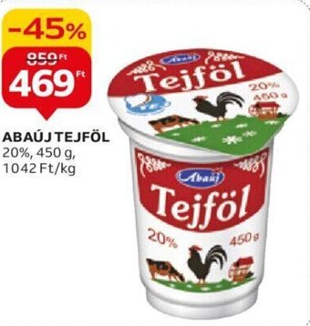 Auchan ABAÚJ TEJFÖL 20%, 450g ajánlat
