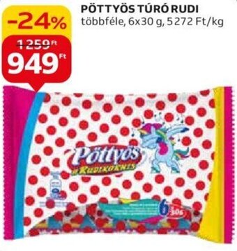 Auchan PÖTTYÖS TÚRÓ RUDI, 6x30g ajánlat