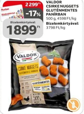 Auchan VALDOR CSIRKE NUGGETS GLUTÉNMENTES PANÍRBAN 500 g ajánlat
