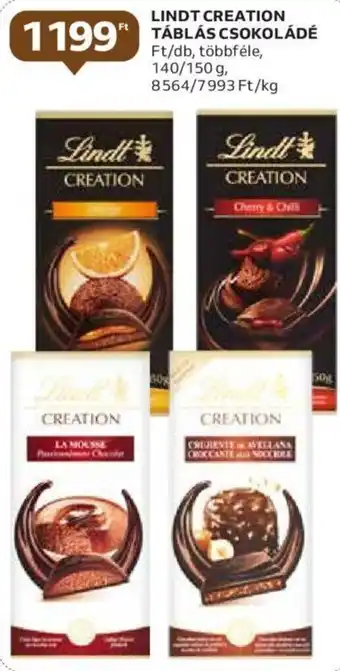Auchan LINDT CREATION TÁBLÁS CSOKOLÁDÉ 150g ajánlat