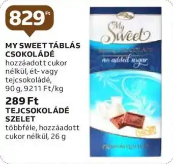 Auchan MY SWEET TÁBLÁS CSOKOLÁDÉ 90 g ajánlat