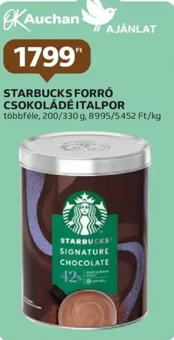 Auchan STARBUCKS FORRÓ CSOKOLÁDÉ ITALPOR 330g ajánlat