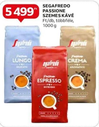 Auchan SEGAFREDO PASSIONE SZEMES KÁVÉ 1000 g ajánlat