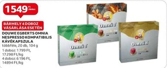 Auchan DOUWE EGBERTS OMNIA NESPRESSO KOMPATIBILIS KÁVÉKAPSZULA 104g ajánlat