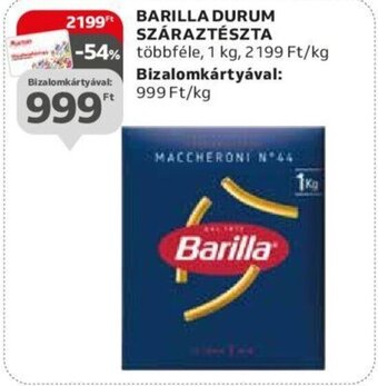 Auchan BARILLA DURUM SZÁRAZTÉSZTA 1 kg ajánlat