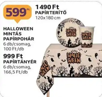 Auchan HALLOWEEN MINTÁS PAPÍRPOHÁR 6 db/csomag, 100 Ft/db 999 Ft PAPÍRTÁNYÉR 6 db ajánlat