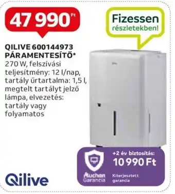 Auchan QILIVE 600144973 PÁRAMENTESÍTŐ 1 db ajánlat