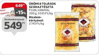 Auchan ÜRÖMI 8 TOJÁSOS SZÁRAZTÉSZTA 200 g ajánlat