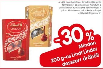 Minden 200 g-os Lindt Lindor desszert árából!