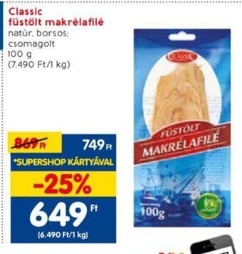 Spar Classic füstölt makrélafilé 100 g ajánlat