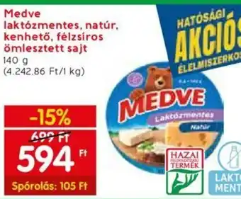 Spar Medve laktózmentes, natúr stb. 140 g ajánlat