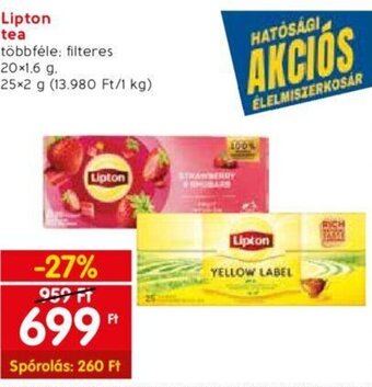 Spar Lipton tea 20 x 1,6 g / 25 x 2 g ajánlat