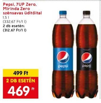Spar Pepsi, 7UP Zero, Mirinda Zero szénsavas üdítőital 1,5 I ajánlat
