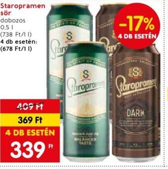 Staropramen sör 0,5 l