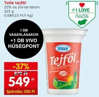 Spar Tolle tejföl 325g ajánlat