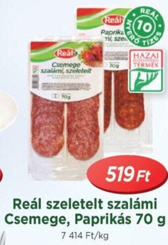 Reál szeletelt szalámi Csemege, Paprikás 70 g
