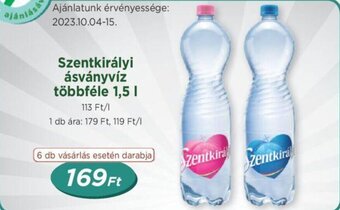 Real Szentkirályi ásványvíz többféle 1,5l ajánlat