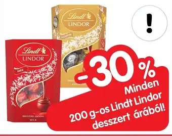 Spar Minden 200 g-os Lindt Lindor desszert árából! ajánlat