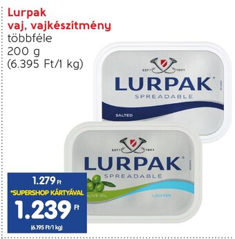 Spar Lurpak vaj, vajkészítmény 200 g ajánlat